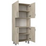Hanah Home Mueble de Baño Travertino Melamina 59.5x140.3x29.5 cm Armario con Estantes Amplio Almacenamiento